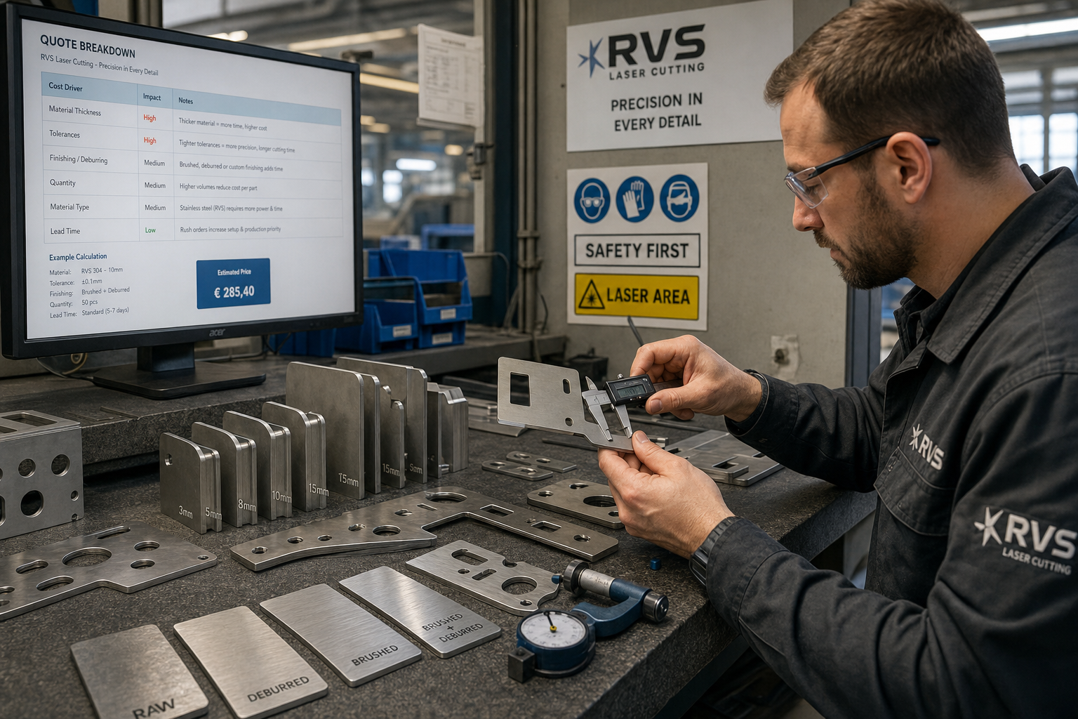 Prijsbepalende factoren RVS lasersnijwerk